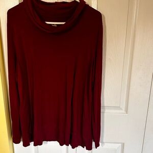 Bobeau Women's Long Sleeve Top - Burgundy
